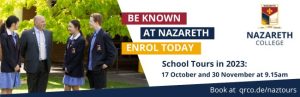 Nazareth College School Tours on October 17 and November 30, 2023,